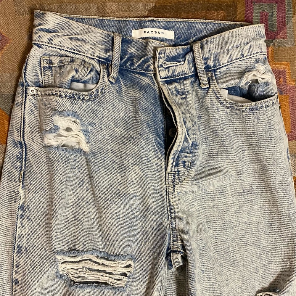 PACSUN Light Wash High Waisted Straight Leg Jeans